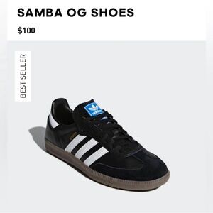Black and White Adidas OG Sambas 7.5 Women’s